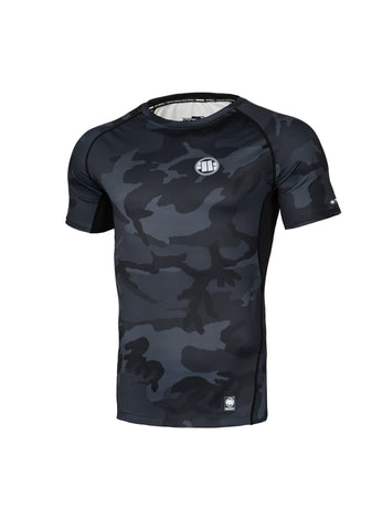 RASHGUARD FITTED SMALL LOGO CAMO ALL BLACK