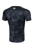 RASHGUARD FITTED SMALL LOGO CAMO ALL BLACK