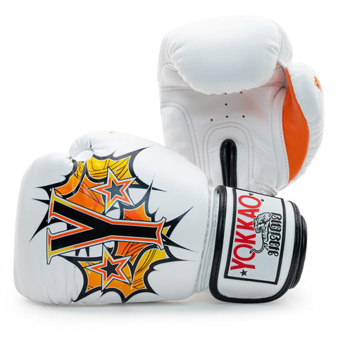 YOKKAO PAD THAI BOXING GLOVES WHITE